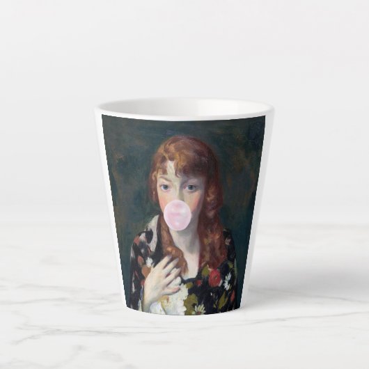 エドナ吹のピンク色のバブルガム カフェラテマグ (正面)