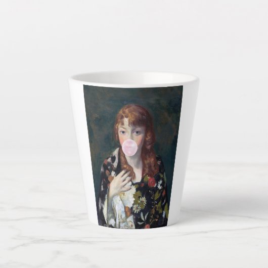 エドナ吹のピンク色のバブルガム カフェラテマグ (正面)