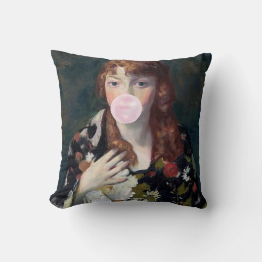 エドナ吹のピンク色のバブルガム クッション (正面)