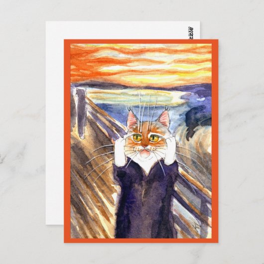 エドバードムンチかわいい猫のスプルーフポストカードを叫ぶ ポストカード (正面/裏面)
