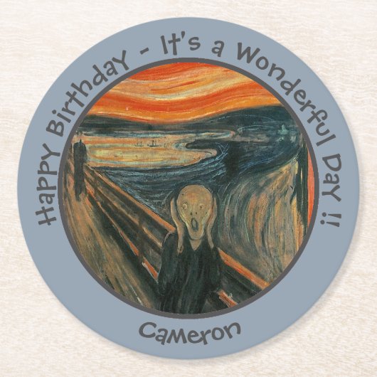 エドバードムンチザスクリームパーティーアイテムコレクション ラウンドペーパーコースター (正面)