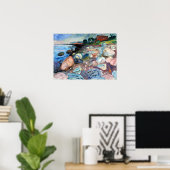 エドバードムンチショアウィズレッドハウス ポスター (ホームオフィス)