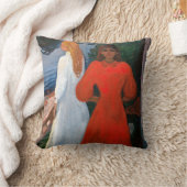 エドバードムンチ赤と白- クッション (ブランケット)