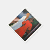 エドバードムンチ赤と白- スタンダードカクテルナプキン (角)