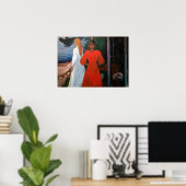 エドバードムンチ赤と白- ポスター (ホームオフィス)