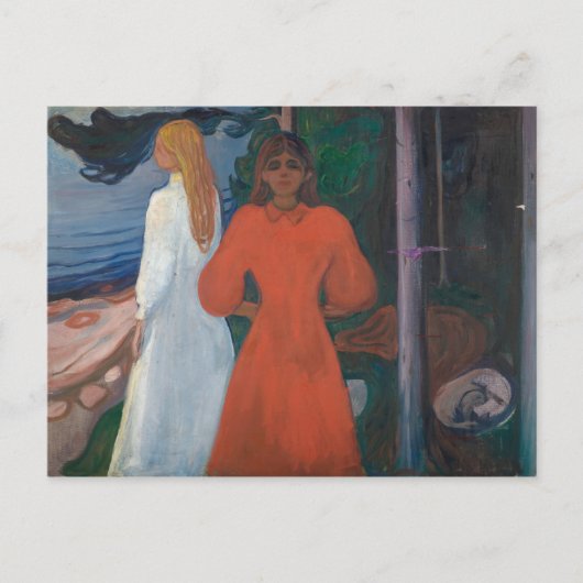 エドバードムンチ赤と白- ポストカード (正面)