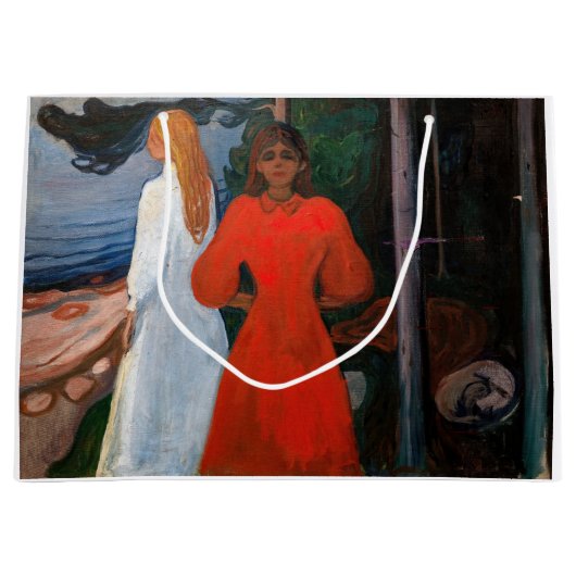 エドバードムンチ赤と白- ラージペーパーバッグ (正面)