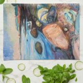 エドバードムンチ – ショアウィズレッドハウス キッチンタオル (折り畳み)