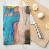 エドバードムンチ – ダンスオンビーチ キッチンタオル (四つ折り)