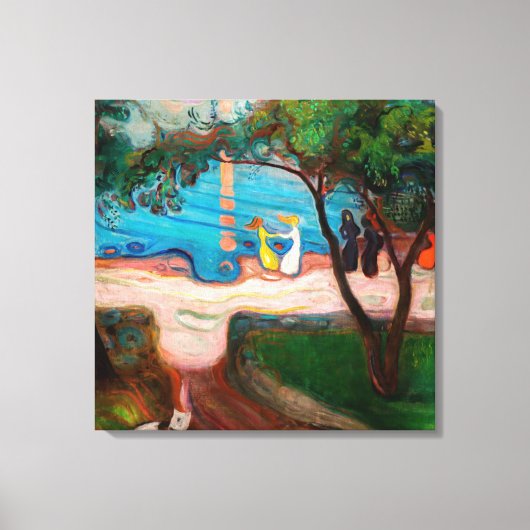 エドバードムンチ – ダンスオンビーチ キャンバスプリント (正面)