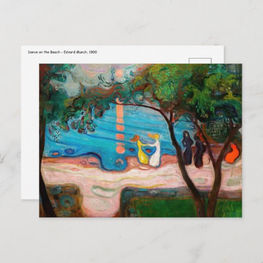 エドバードムンチ – ダンスオンビーチ ポストカード (正面/裏面)