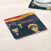 エドバードムンチ – 不安 スクエアペーパーコースター (アングル)