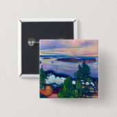 エドバードムンチ – 列車の煙 缶バッジ (正面&裏面)