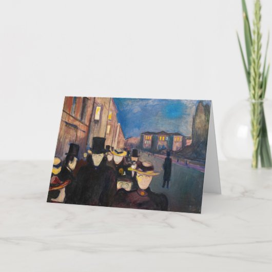エドバードムンチ – 夕べオンカールヨハン通り カード (正面)