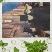 エドバードムンチ – 夕べオンカールヨハン通り キッチンタオル (折り畳み)