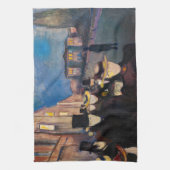 エドバードムンチ – 夕べオンカールヨハン通り キッチンタオル (縦)