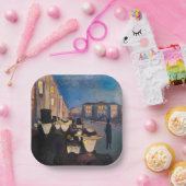 エドバードムンチ – 夕べオンカールヨハン通り ペーパープレート (パーティー)