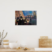 エドバードムンチ – 夕べオンカールヨハン通り ポスター (キッチン)