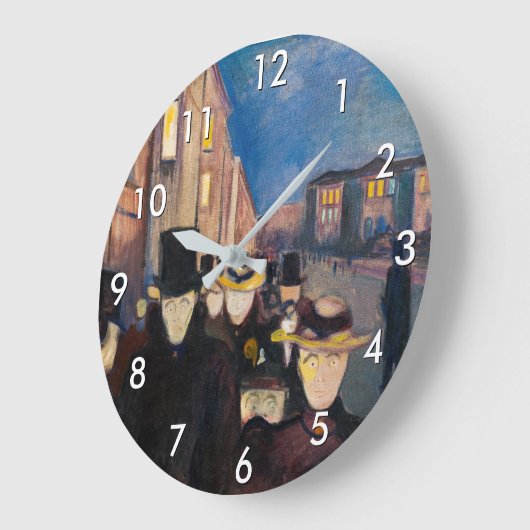 エドバードムンチ – 夕べオンカールヨハン通り ラージ壁時計 (傾斜)