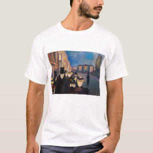 エドバードムンチ – 夕べオンカールヨハン通り Tシャツ