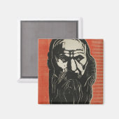 エドバード・マンチのひげを生やした老人の頭 マグネット (正面/裏面)