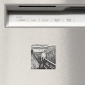 エドバード・マンチの白黒の叫び マグネット (インサイチュ (食洗機))