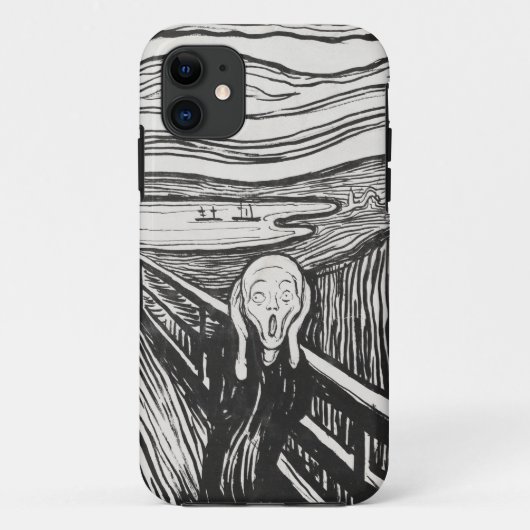 エドバード・マンチの白黒の叫び Case-Mate iPhoneケース (裏面)