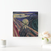 エドバード・ムンクによる悲鳴、ヴィンテージ表現主義 スクエア壁時計 (ホーム)