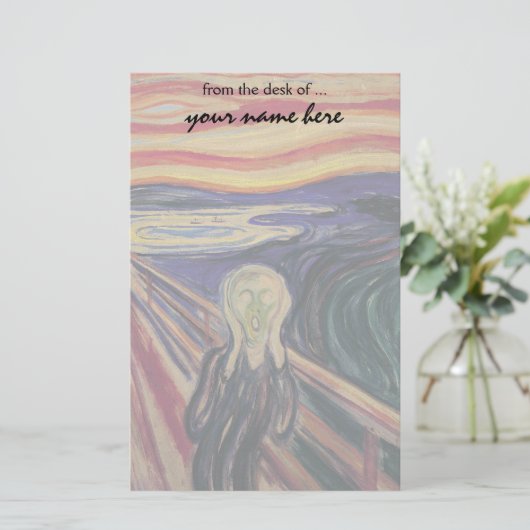 エドバード・ムンクによる悲鳴、ヴィンテージ表現主義 便箋 (スタンド正面)