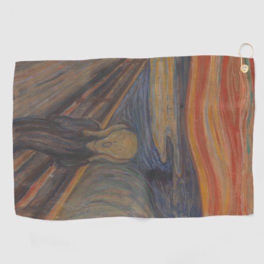 エドバード・ムンクによる自然の悲鳴1893 ゴルフタオル (横)