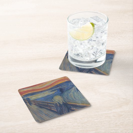 エドバード・ムンクの悲鳴 スクエアペーパーコースター (インサイチュ)