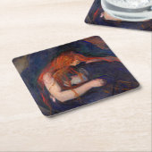 エドバード・ムンク – 吸血鬼/愛と痛み スクエアペーパーコースター (アングル)