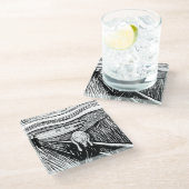 エドバード・ムンク – 悲鳴のリソグラフィ ガラスコースター (アングル)