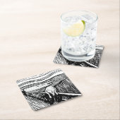 エドバード・ムンク – 悲鳴のリソグラフィ スクエアペーパーコースター (インサイチュ)