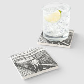 エドバード・ムンク – 悲鳴のリソグラフィ ストーンコースター (横)