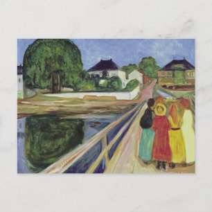 エドバ絵を描ード・ムンチの女の子が橋に(c 1902) ポストカード