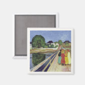 エドバ絵を描ード・ムンチの女の子が橋に(c 1902) マグネット (正面/裏面)