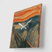 エドバ絵画ード・ムンクの悲鳴(Skrik) 1893 スクエア壁時計 (傾斜)