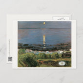 エドバ絵画ード・ムンチのサマーナイト・バイ・ザ・ビーチ ポストカード (正面/裏面)