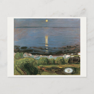 エドバ絵画ード・ムンチのサマーナイト・バイ・ザ・ビーチ ポストカード