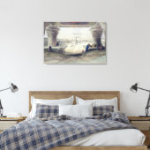 エドフー寺院のポティコの下から上 キャンバスプリント (インサイチュ (寝室))