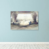 エドフー寺院のポティコの下から上 キャンバスプリント (インサイチュ (ウッドフロア))