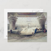 エドフー寺院のポティコの下から上 ポストカード (正面/裏面)