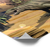 エドホサウルス恐竜 – 3D 描写 ポスター (角)