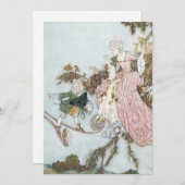 エドマンド・ダラクによるヴィンテージの眠れる森の美女 招待状 (正面/裏面)