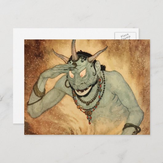 エドマンド・ダラックによるアラビアンナイトの精霊 ポストカード (正面/裏面)