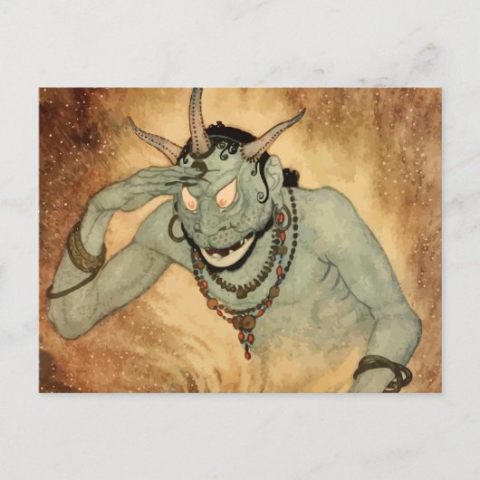 エドマンド・ダラックによるアラビアンナイトの精霊 ポストカード (正面)