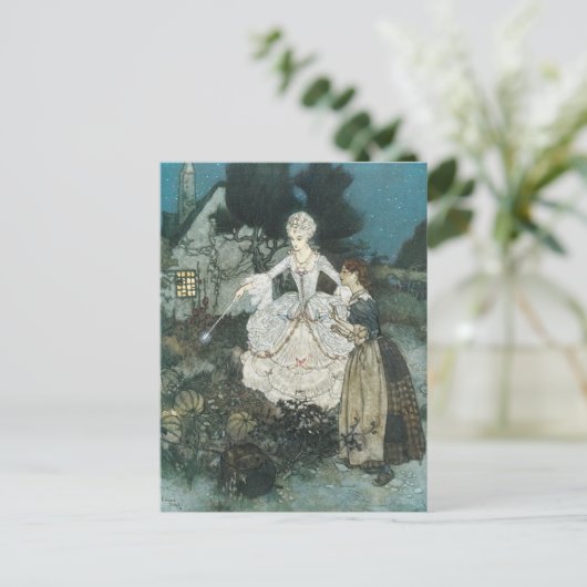 エドマンド・ダラックによるヴィンテージのシンデレラの魔法の後見人 ポストカード (スタンド正面)