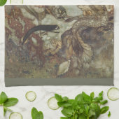 エドマンド・ダラックによる『人魚』ヴィンテージ フェアリー テール キッチンタオル (折り畳み)