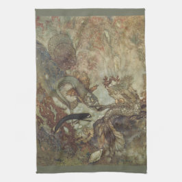エドマンド・ダラックによる『人魚』ヴィンテージ フェアリー テール キッチンタオル
